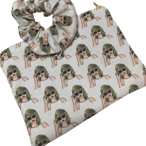 Swifties sunglasses zipper hair scrunchie hand made USA cotton white NWT - Picture 7 of 7